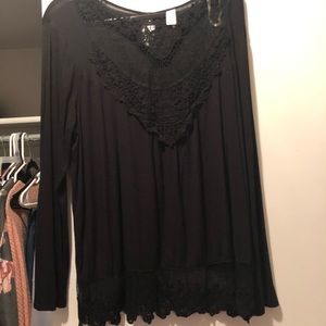 Long sleeve lace front shirt